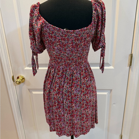 American Eagle Outfitters Pink Floral Smocked Mini Dress - Picture 4 of 6
